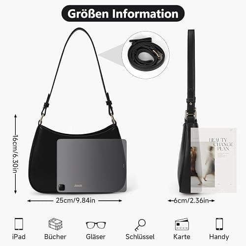 TIAASTAP Handtasche Damen klein Hobo Bag Elegant Umhängetasche Y2K Shoulder Bag for Women PU Leder Schultertasche Damen Klein Handtaschen mit Reißverschluss Coole Sachen für Teenager Mädchen thumbnail 6