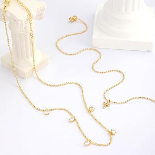Rotnso Cross Necklace for Women 14K Gold Silver Plated Dainty Small Cross Pendant Choker Simple Trendy Cute Cross Charm Chain Necklace Easter Basket Stuffers Baptism Religious Faith Jewelry Gift thumbnail 4