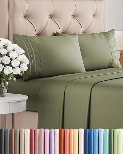 Queen Size 4 Piece Sheet Set - Breathable & Cooling Sheets - Sage Green | Hotel Luxury Bed Sheets for Women & Men, Deep Pockets, Easy-Fit, Extra Soft and Wrinkle Free Sheets, Oeko-Tex Bed Sheet Set - Image 1