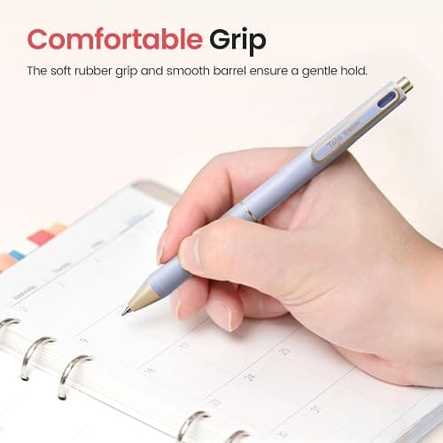 Taja Gel Pens, 6 Pcs Quick Dry Black Gel Ink Pens, 0.5mm Fine Point Smooth Writing Pens for Journaling and Note Taking, Cute Aesthetic Pens for Women & Men-Pastel thumbnail 6