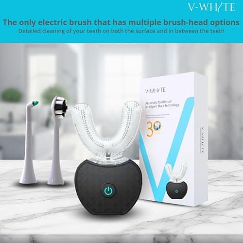V-WHITE Adults Auto Brush Ultrasonic U-Shaped Toothbrush – 360° Teeth Cleaning, Hands-Free Electric Autobrush – Gum Protection, Waterproof IPX7, Wireless Charging thumbnail 5