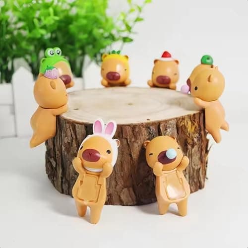 Capybara Hippers Decorative Mini Figures, Cartoon Character Designs - 1 pc Sealed Blind Selection Out of 12 Unique Styles with Box thumbnail 2