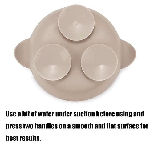 PandaEar 3 Pack Baby Suction Bowls with 3 Spoons, Stay Put Silicone Food Bowl Babies Led Weaning Supplies for Kids Toddlers, BPA-Free (Linen Brown Tan) thumbnail 5