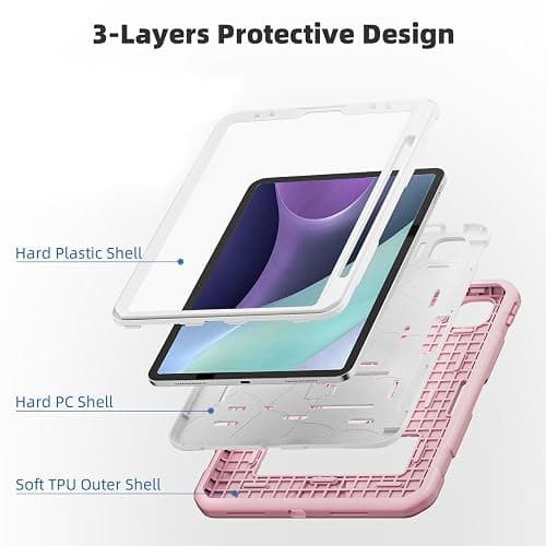 TSQQST Case for iPad Pro 11 Inch for Kids Girls with Pencil Holder | Rugged Shockproof Protective Case for iPad Pro 11 4th/3rd/2nd/1st Generation 2022 2021 2020 2018 | Pink thumbnail 3