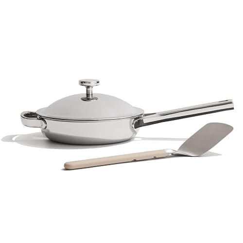 Our Place Mini Titanium Always Pan Pro | 8.5" PFAS-Free Nonstick Frying Pan with Spatula | Chef-Grade Tri-Ply Stainless Steel & Aluminum Build | Induction & Oven-Safe up to 1000°F | Chrome - Image 1