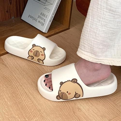 XUNBAI Men's and Women's Capybara Slides,Cute Capybara Slippers for Indoor Outdoor,Non Slip Quick Drying Shower Shoes,Comfort Cloud Slides Sandals thumbnail 2