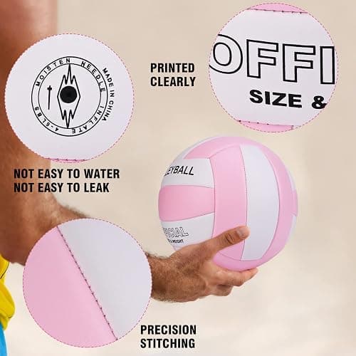 EVZOM Super Soft Volleyball Beach Volleyball Official Size 5 for Outdoor/Indoor/Pool/Gym/Training Premium Volleyballs Equipment Durability Stability Sports Ball thumbnail 6