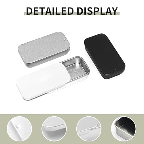 SKYPIA Lip Balm Tins Slide Top Tin Containers for Lip Balm Crafts Storage Kit - 0.25oz 3 Pack (SILVER) thumbnail 6