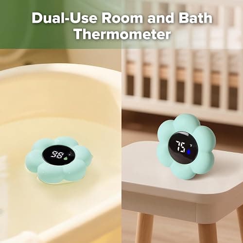 Haakaa Silicone Baby Bath Thermometer – Water Temperature Thermometer for Baby Safety, Floating Infant Bath tub Temp Thermometer for Newborns & Toddlers- Flower thumbnail 4