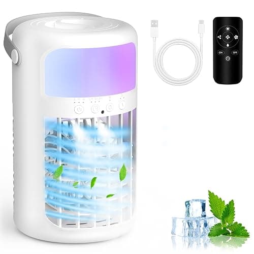 Portable Air Conditioner, 2025 Upgraded 4-IN-1 Ultra-Quiet Design Portable AC Unit with 2 Cool Mist & Speeds1500ml Remote Control Air Conditioner Evaporative for Home,Office,Bedroom, Camping - Image 1