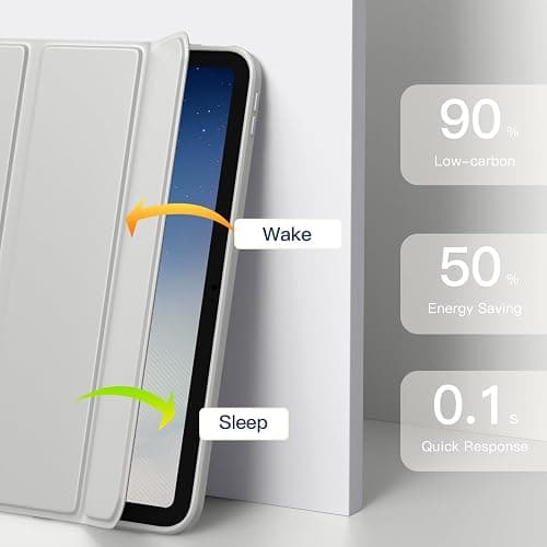 Vobafe Case for iPad A16 11th Generation 11 inch 2025/iPad 10th Generation 10.9 inch 2022, PC Clear Back Cover, Trifold Stand for iPad 11th/10th Gen with Pencil Holder, Auto Wake/Sleep, SpaceGray thumbnail 4