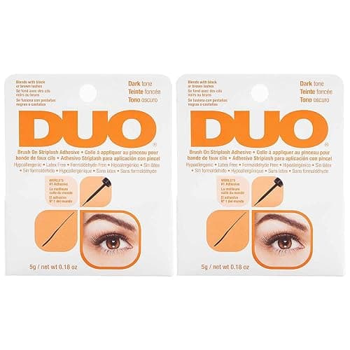 DUO Brush-On Strip Lash Adhesive, Dark Tone, 0.18 oz, 2-Packs - Image 1
