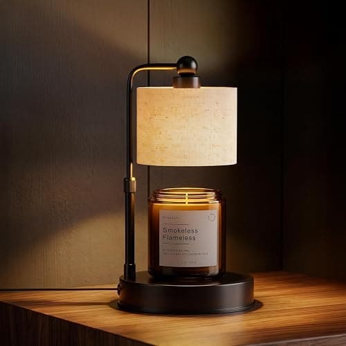 Candle Warmer Lamp with Timer ,Dimmable Candle Wax Warmer, Height Adjustable Electric Candle Lamp Warmer with 2 Bulbs, Birthday Gifts for Women Mom House Warming,Vintage Home Decor for Bedroom - Image 1