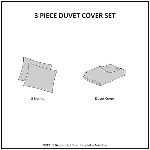 Madison Park Tufted Chenille 100% Cotton Duvet- Modern Luxe All Season Comforter Cover Bed Set with Matching Shams, King/Cal King(104"x92"), Damask Off White 3 Piece thumbnail 5