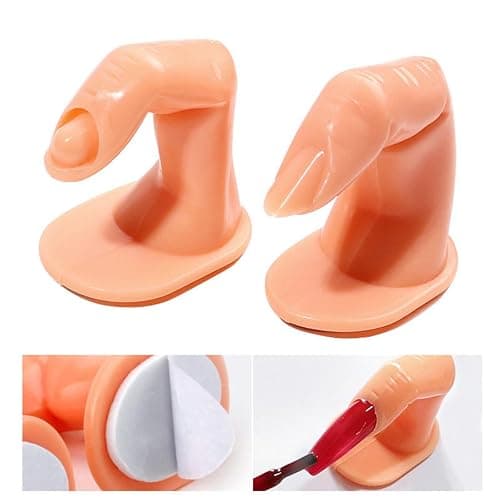 10Pcs Practice Hand for Acrylic Nails, Practice Finger Nail Art Practice Finger Plastic Fake Fingers with nail for Acrylic Gel Nail Art Training thumbnail 4