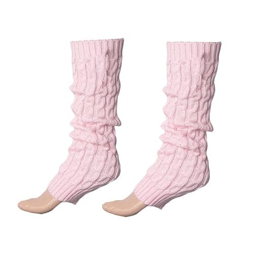 Lopsity Knitted Ribbed Stirrup Leg Warmers for Women, Girls, Ladies - Yoga and Dance thumbnail 2