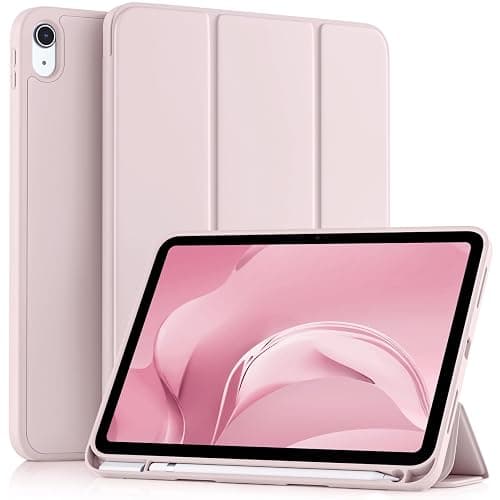 Akkerds for iPad A16 11th Gen Case, iPad 10th Generation Case, Pink | With Pencil Holder, for iPad 11/10.9 Inch Case 2025/2022, Soft TPU Back, Slim Trifold Stand Protective Cover, Auto Sleep/Wake - Image 1