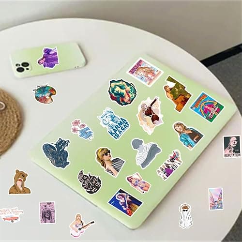 JXJMYU 100pcs Tayloris Music Sticker for Adult, Female Pop Singer Ablum Stickers for Teen Girl, Waterproof Vinyl Sticker for Water Bottle Laptop Phone Party Favors thumbnail 7
