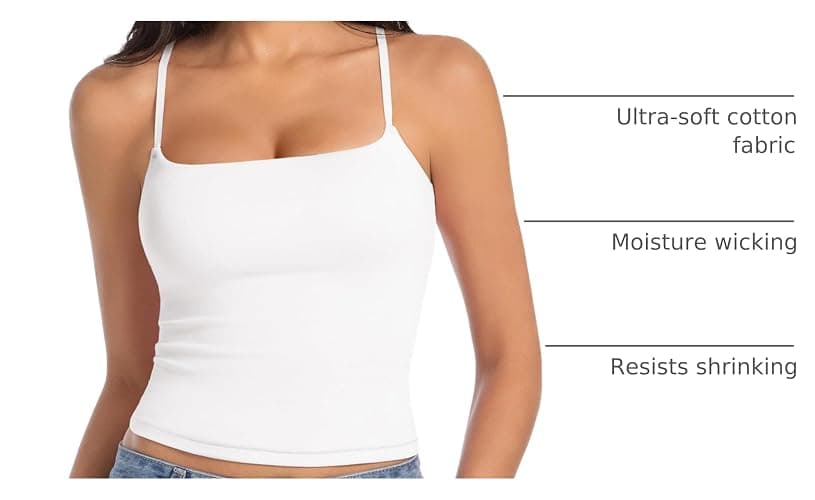 Abonlen Camisole Tops for Women Sleeveless Adjustable Spaghetti Strap Tank Tops Y2K Basic Shirts thumbnail 3