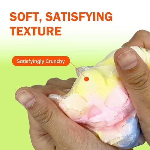 4 Pack Wax Cracking Squishy Stress Balls, Crunchy Crackable ASMR Fidget Sensory Toys, Dreamy Swirl Colors, 2.75 Inch, Fun for Anxiety Relief thumbnail 5
