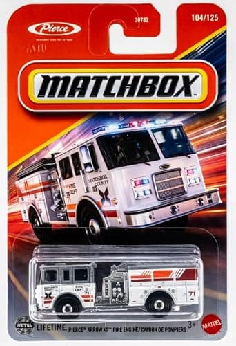 Matchbox Pierce Arrow XT Fire Engine Truck, 104/125, 1:64 Scale Diecast Toy Vehicle - Image 1