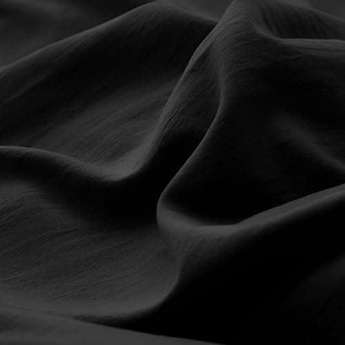 Bedsure Black Duvet Cover Full Size - 3 Pieces Prewashed Extra Soft Cotton-Like Bedding Set, Includes 1 Duvet Cover 80x90 Inches with Zipper Closure & 2 Pillow Shams, Comforter Not Included thumbnail 9
