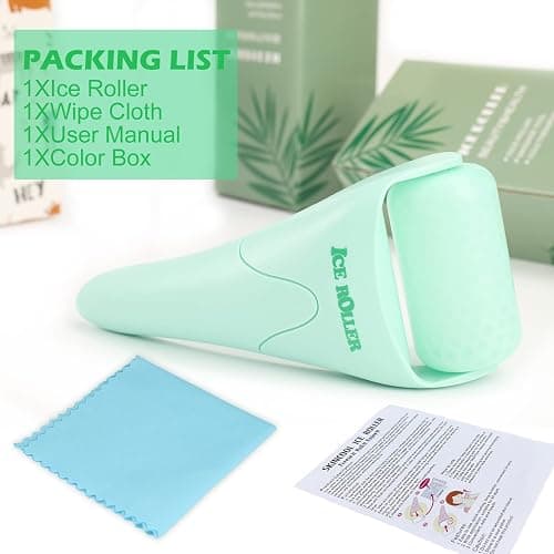 Ice Roller for Face and Body Massage, Facial Roller Skin Care Tool for Reduce Wrinkles and Puffiness, Migraine Pain Relief and Skin Tighten, Cold Therapy for Cooling and Calming(Green) thumbnail 7