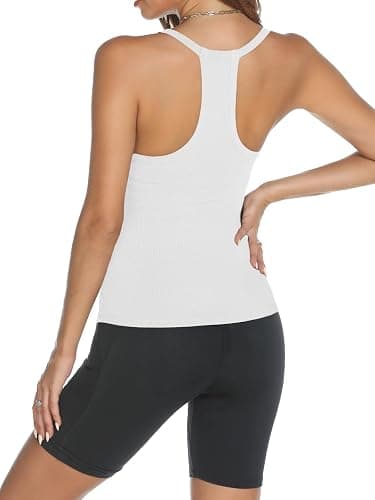 Trendy Queen Womens Workout Tank Tops Racerback Summer 2025 Camisole Top V Neck Ribbed Sleeveless Beach Fashion Clothes thumbnail 4
