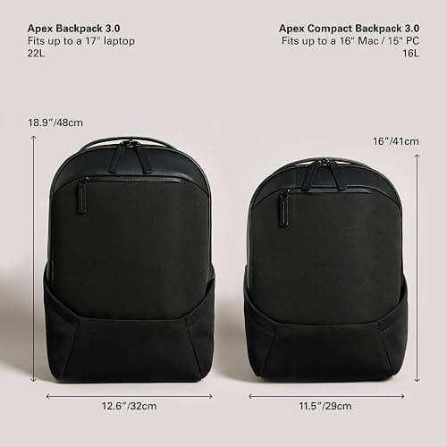 Troubadour Apex 3.0-22L Premium Laptop Backpack - Ergonomic & Water Resistant - Designed for Work and Travel - Black thumbnail 8