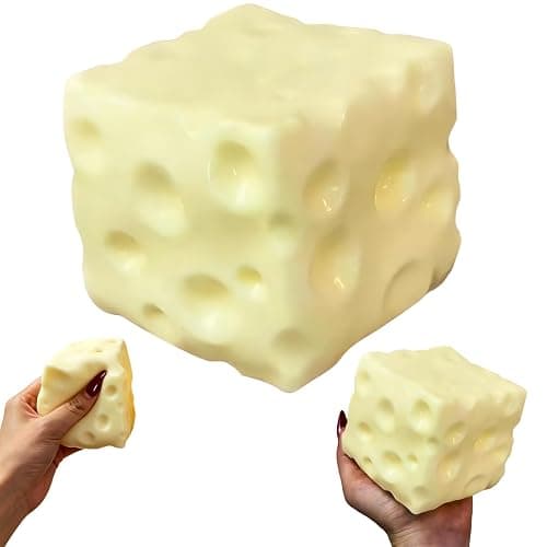 Coconut Oil Stress Ball, Cheese-Shaped Squishy Ball - Soft Jelly with a Bubblegum Texture, Slow-Rising Fidget Stress Ball for Stress Relief and Relaxation, Non-Sticky, Helps Improve Focus - Image 1