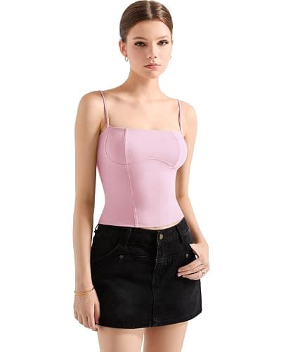 SUUKSESS Women Bustier No Boning Corset Tops Fitted Going Out Y2k Cami Tank Tops thumbnail 2