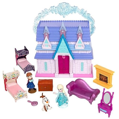 DISNEY STORE Official Frozen Castle Micro Play Set, Micro Toy Set Includes Elsa, Anna & Olaf Micro Figures, Travel Toy Portable Playset with Handle, Travel Toys with Surprise Reveals thumbnail 3