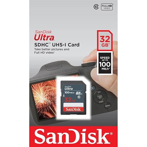 SanDisk 32GB Ultra 100MBs SDHC Memory Card | Up to 100MB/s read, Water-resistant design, Impact-resistant build thumbnail 2