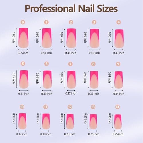Misssix XBASICTIPS Pink French Tip Press On Nails, 150Pcs French Gel Nail Tips Long Square, Soft Gel Pre-shaped No Need to File 3 in 1 Tips, Fake Nails for Nail Art DIY Extension Designs 15 Sizes thumbnail 6