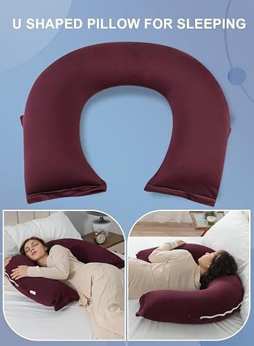 INSEN Reading Pillow, Back Pillow for Sitting in Bed and Couch, Gaming Pillow for Adults, Sit Up Support for Bed (, Upgrade-Cooling Wine, Upgraded) thumbnail 5