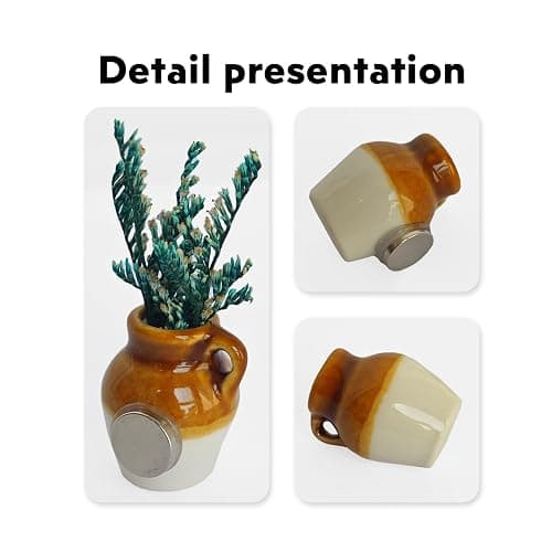 UpaLoo 5pcs Mini Vase Magents for Fridge, Funny Tiny Vase Fridge Magnets, Plant Vase Fridge Magnets for Whiteboard, Locker, File Cabinet(with Flower) thumbnail 6