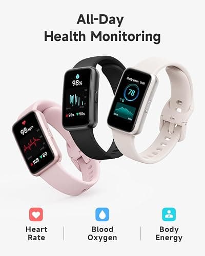 TOOBUR Fitness Tracker Watch, NO APP NO Phone Required, 3ATM Waterproof, Heart Rate/Body Energy/Sleep Monitor, 100 Sports Modes, Step Counter Pedometer Watch, Activity Tracker for Men Women, Black thumbnail 5