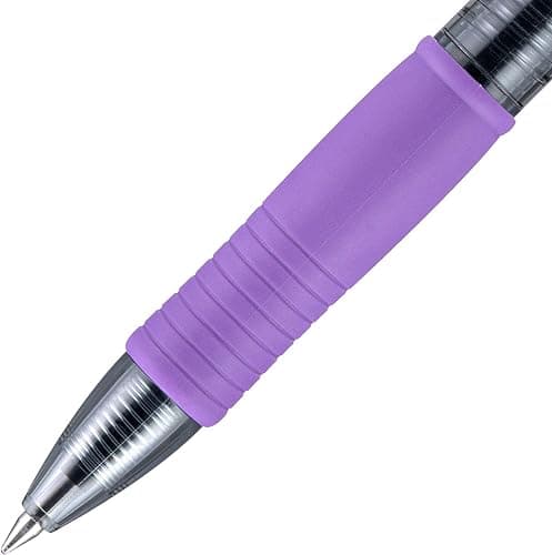 Pilot G2 Retractable Rollerball Gel Pens, Fine Point, 0.7mm, Purple Ink, 6 Count thumbnail 3