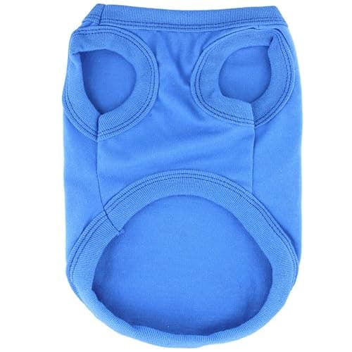 Elledia 2 Pack Summer Cotton T Shirts for Rabbit Bunny, Solid Color Clothes for Guinea Pig Hamster Kitten, Small Animal Outfits, Blue & Teal Color Clothing thumbnail 3
