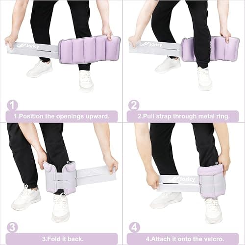Adjustable Ankle Weights for Women Men Kids 1/2/3/4/5/6/8/10/12/20 LBS 1 Pair Wrist Leg Arm Weights with Removable Weight Strength Training Weight for Walking Running Fitness Physical Therapy thumbnail 4