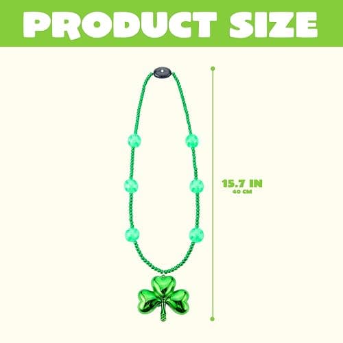 JOYIN St. Patrick's Day LED Shamrock Bead Necklace, Green Jumbo Bead Necklace for St. Patrick's Day Carnival Dress Up, Costume Party Accessories, Irish Decorations Favors thumbnail 5