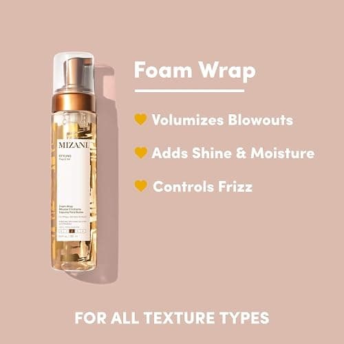 Mizani Foam Wrap Curly Hair Styling Foam - Anti Frizz Moisturizing Hair Mousse with Shea Butter, Smooth and Shine, Non-Greasy, Silicone-Free, Free from Drying Alcohols thumbnail 4