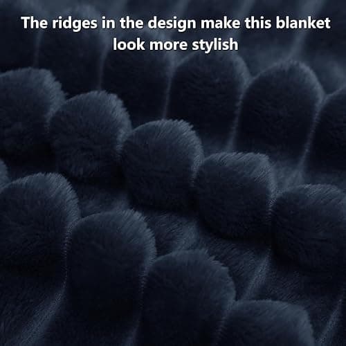 HIMEET Soft Navy Blue Twin Blanket for Bed - 300GSM Cozy Fleece Blanket for Men, Small Lightweight Bed Blankets Graduation Birthday Gifts for Her Him, Home School Dorm Decor, Navy Blue, 60x80 Inches thumbnail 4