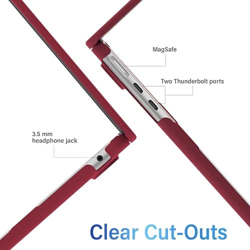 IBENZER Compatible with 2025 2024 2023 2022 MacBook Air 13 inch Case M4 A3240 M3 A3113 M2 A2681, Hardshell Case & KeyboardCover & ScreenFilm for Mac Air 13.6, Wine Red, KK-WR+2 thumbnail 5