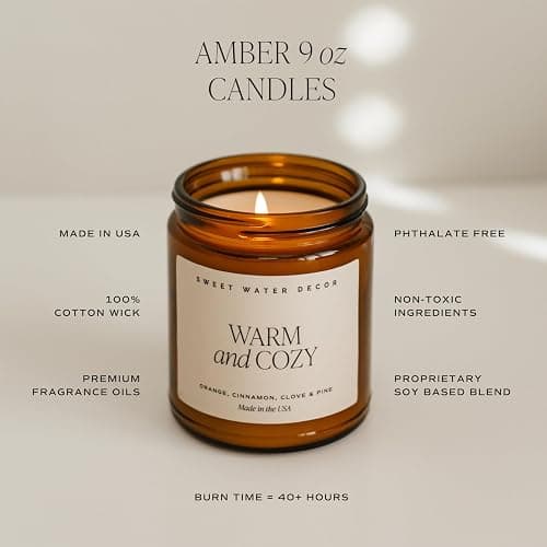 Sweet Water Decor Cinnamon Roll Candle - Fall Candle with Cinnamon, Icing & Buttery Pastry for Home - Soy Candles with 40 Hours Burn Time - 9Oz Black Lid Amber Jar Holiday Scents thumbnail 6