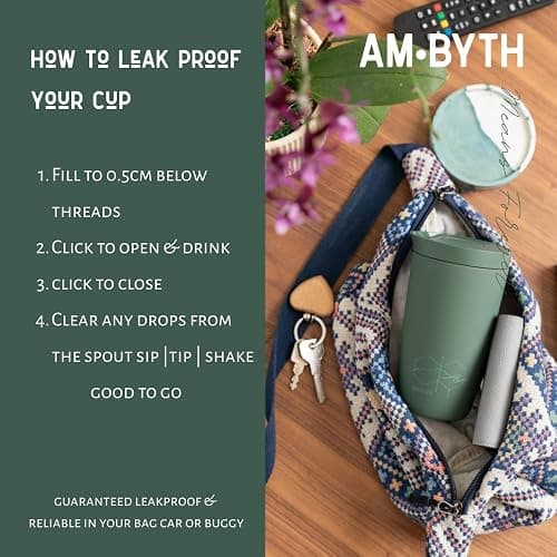 Perevor 360ml Coffee Flask, Reusable Tumbler for Travel | Thermal Cup for Camping, Office Mug or Commute | Perfect Small Cold Water Bottle | Preppy Cute Smoothie Cup | Forest Green thumbnail 7