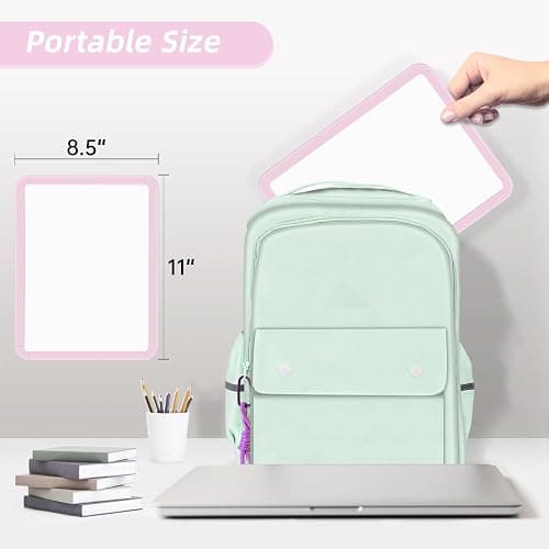 VUSIGN Small White Board Dry Erase, 8.5'' x 11'' Magnetic Dry Erase Board, Mini Whiteboard with Markers for Kids, Students, Fridge, Wall, Locker, Pink - F-pink - 8.5''x11'' thumbnail 5