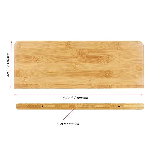 JOIKIT 4 PCS 16 Inch Bamboo Floating Shelves Wall Mounted, Bamboo Wall Shelf, Decorative Floating Shelf for Bedroom, Kitchen, Bathroom, Living Room thumbnail 3