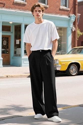 Heyfanee Mens Casual Pants Loose Fit Slacks for Men with Belt Loops thumbnail 6