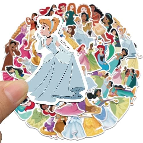 50pcs Popular Classic Princess Stickers for Kids, Children's Cartoon Sticker for Water Bottle,Laptop,Waterproof Vinyl Decals for Teens Girls Boys (Multicolor-D) thumbnail 3